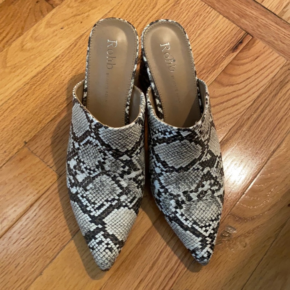 Snake Skin Mules size 9